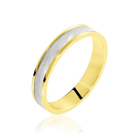 Alliance Effet Mat Ruban Plat Or Bicolore - Alliances duo Unisex | Marc Orian