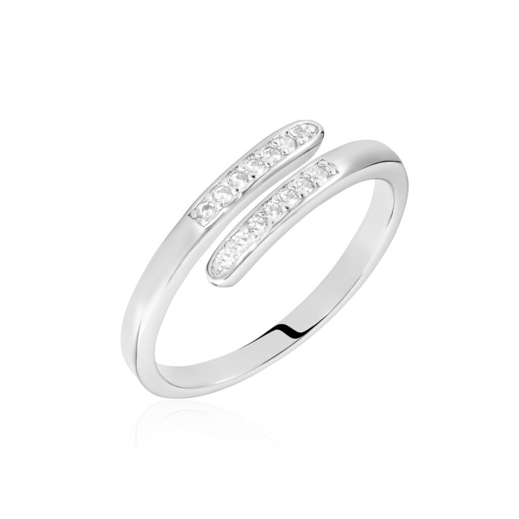 Bague Ajustable Mendel Argent Blanc Oxyde De Zirconium - Bagues avec pierre Femme | Marc Orian