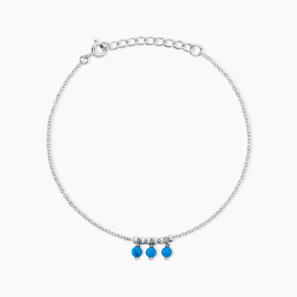Bracelet Della Argent Blanc Turquoise - Bracelets fantaisie Femme | Marc Orian
