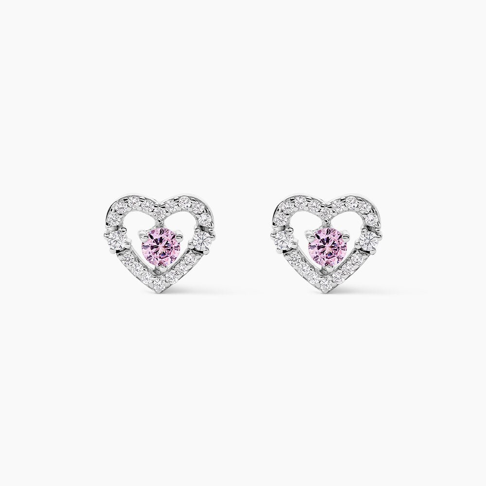 Boucles D'oreilles Puces Carren Argent Blanc Oxyde De Zirconium - Puces Femme | Marc Orian