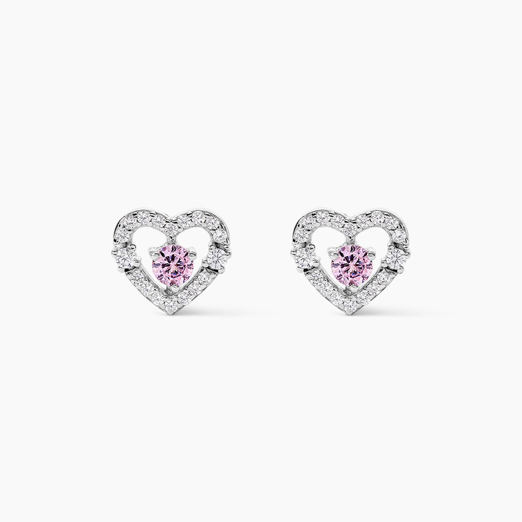 Boucles D'oreilles Puces Carren Argent Blanc Oxyde De Zirconium - Puces Femme | Marc Orian