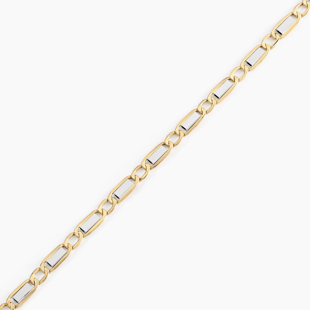 Bracelet Danae Plaquette Or Bicolore - Bracelets mailles Homme | Marc Orian