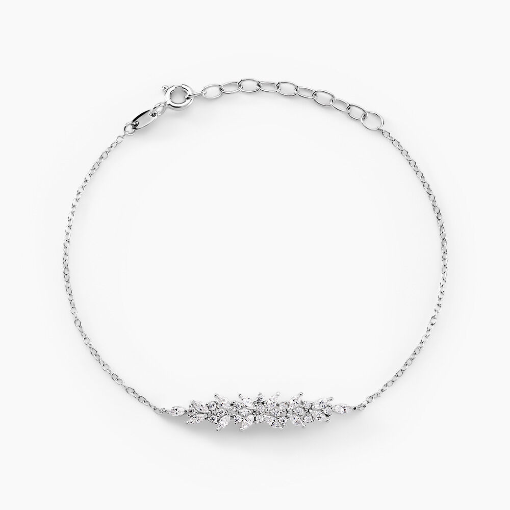 Bracelet Argent Blanc Precieux Flocon Oxyde De Zirconium - Bracelets chaînes Femme | Marc Orian