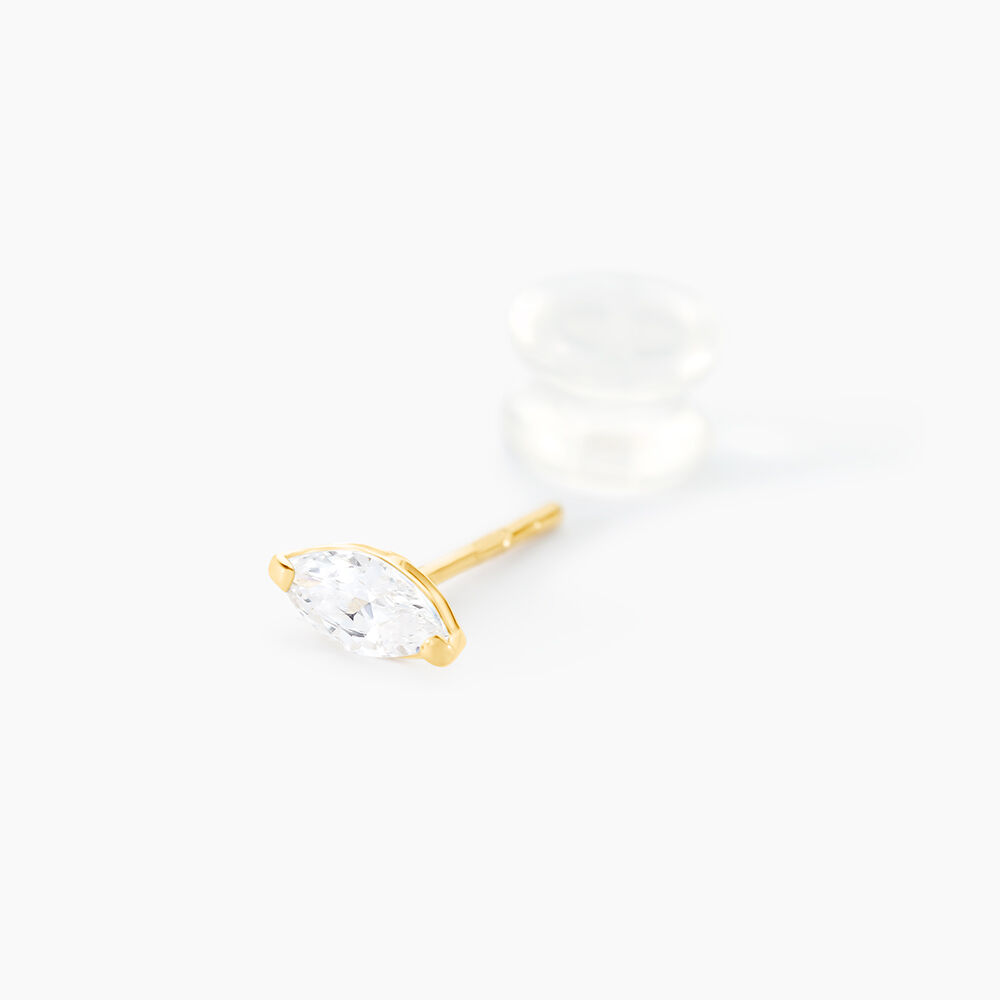 Boucles D'oreilles Puces Muflier Or Jaune Oxyde - Puces Femme | Marc Orian