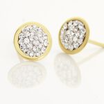 Boucles D'oreilles Puces Edmee Cercle 0 Or Jaune Strass - Puces Femme | Marc Orian