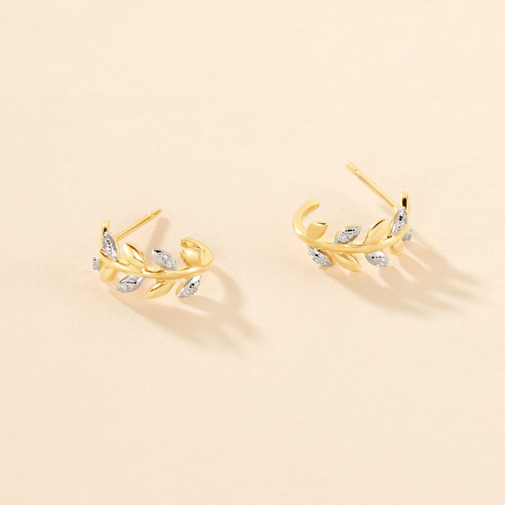 Créoles Emelyne Or Jaune Diamant - Boucles d'oreilles pierres précieuses Femme | Marc Orian