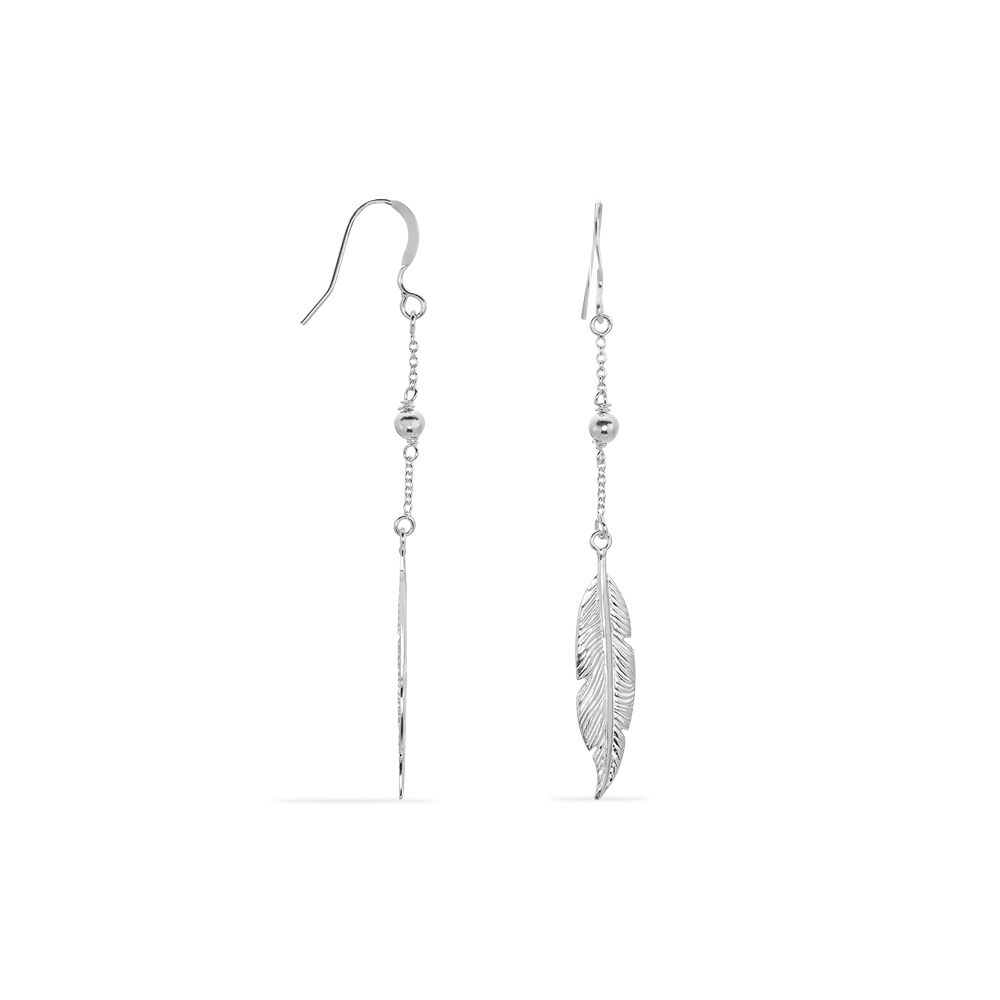 Boucles D'oreilles Pendantes Aliza Argent Blanc - Pendantes Femme | Marc Orian
