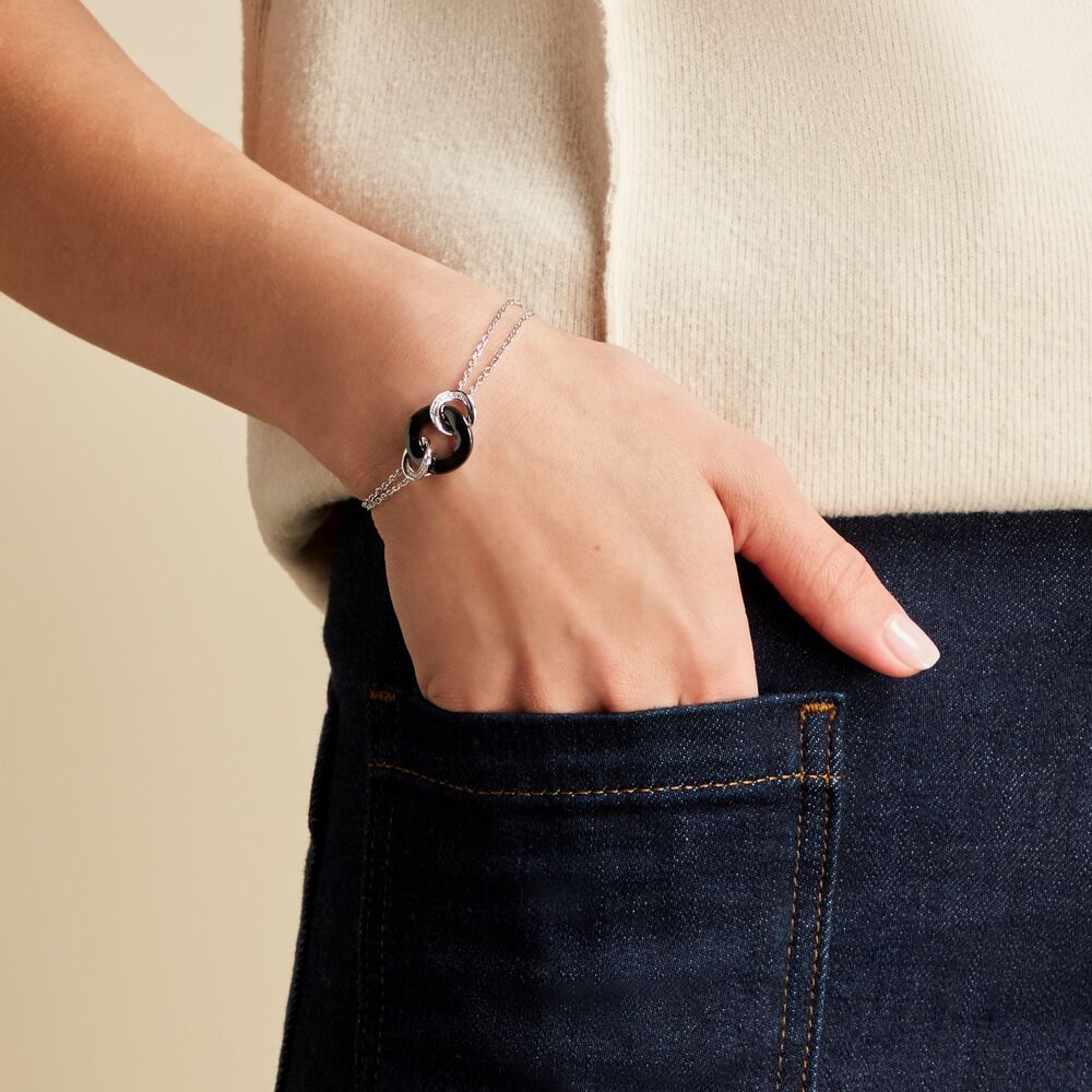 Bracelet Lola Cera Argent Blanc Céramique Et Oxyde De Zirconium - Bracelets chaînes Femme | Marc Orian