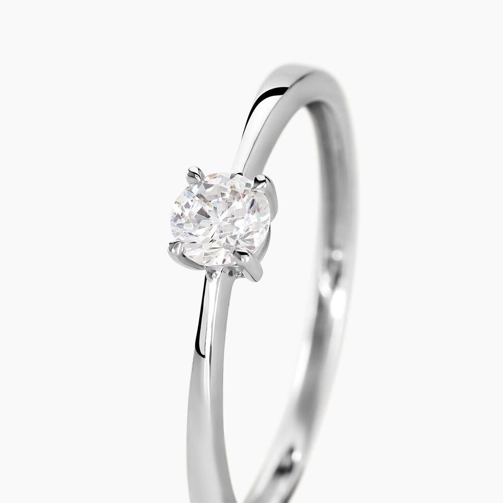 Bague Solitaire Abriel Or Blanc Oxyde De Zirconium - Solitaires Femme | Marc Orian