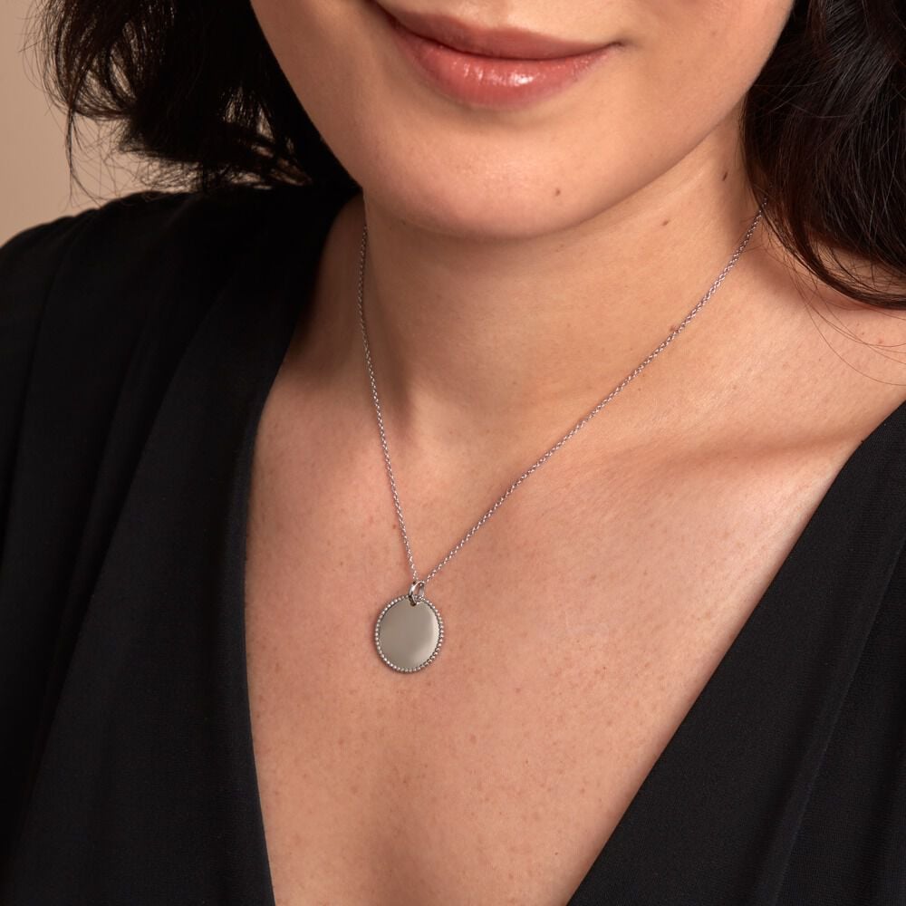 Pendentif Lulu Argent Blanc - Médailles et médaillons Femme | Marc Orian