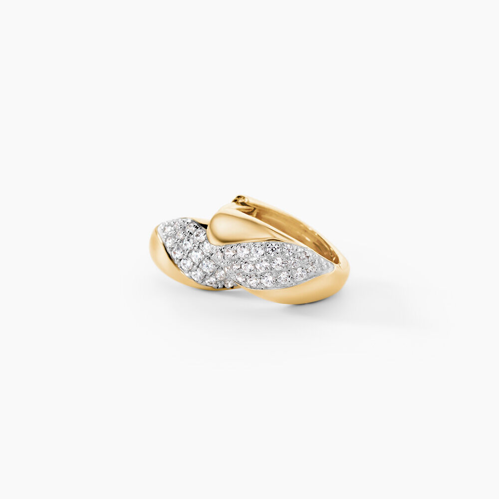 Cr&eacute;oles Nandor Argent Dor&eacute; A L'Or 750/1000 Oxyde De Zirconium - Cr&eacute;oles Femme | Marc Orian