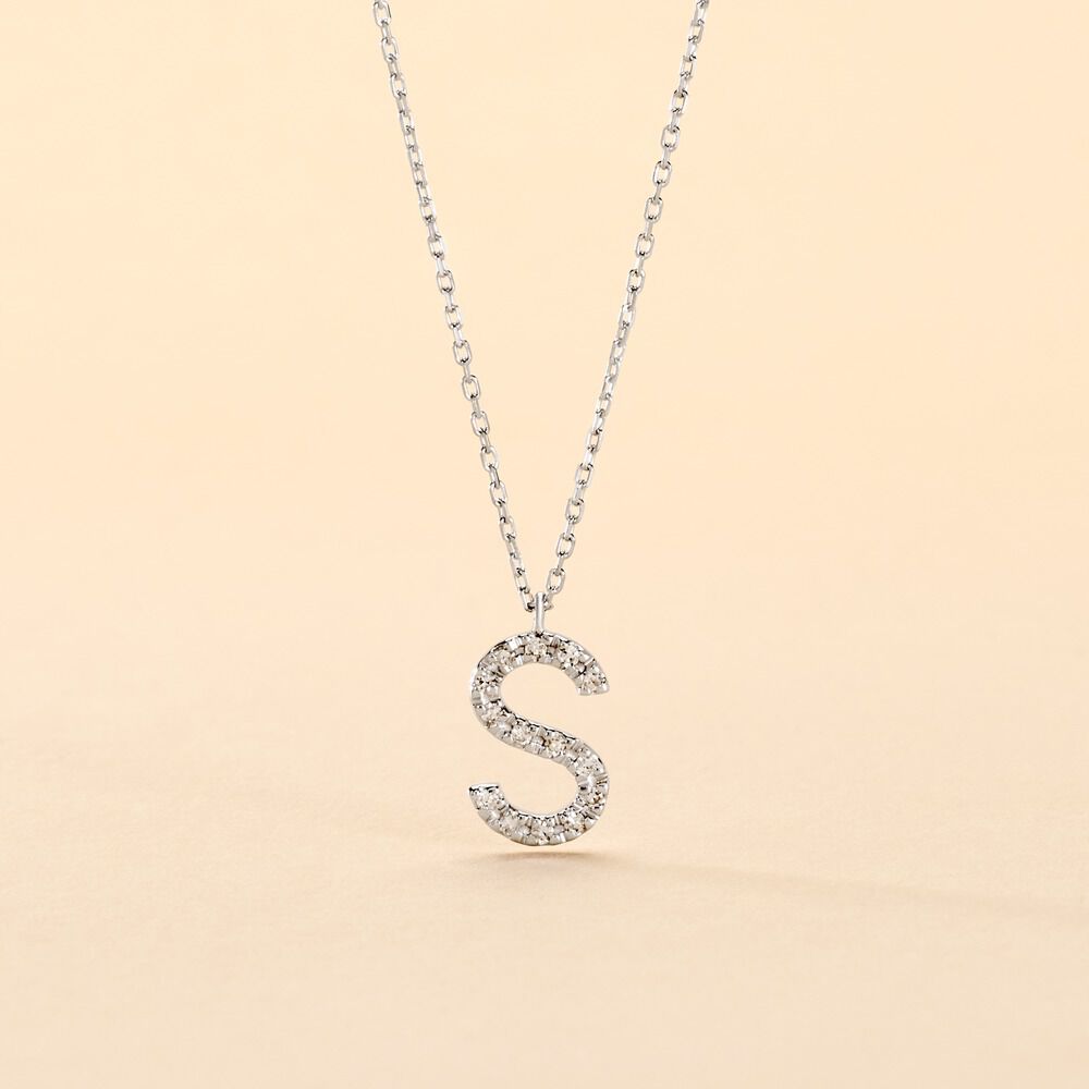 Collier Oran Or Blanc Diamant - Colliers avec pierres Femme | Marc Orian