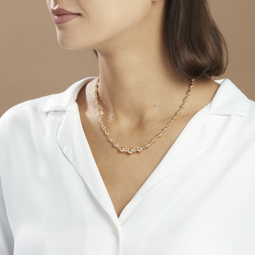 Collier Diona Diona Maille Boule Or Jaune - Chaines Femme | Marc Orian
