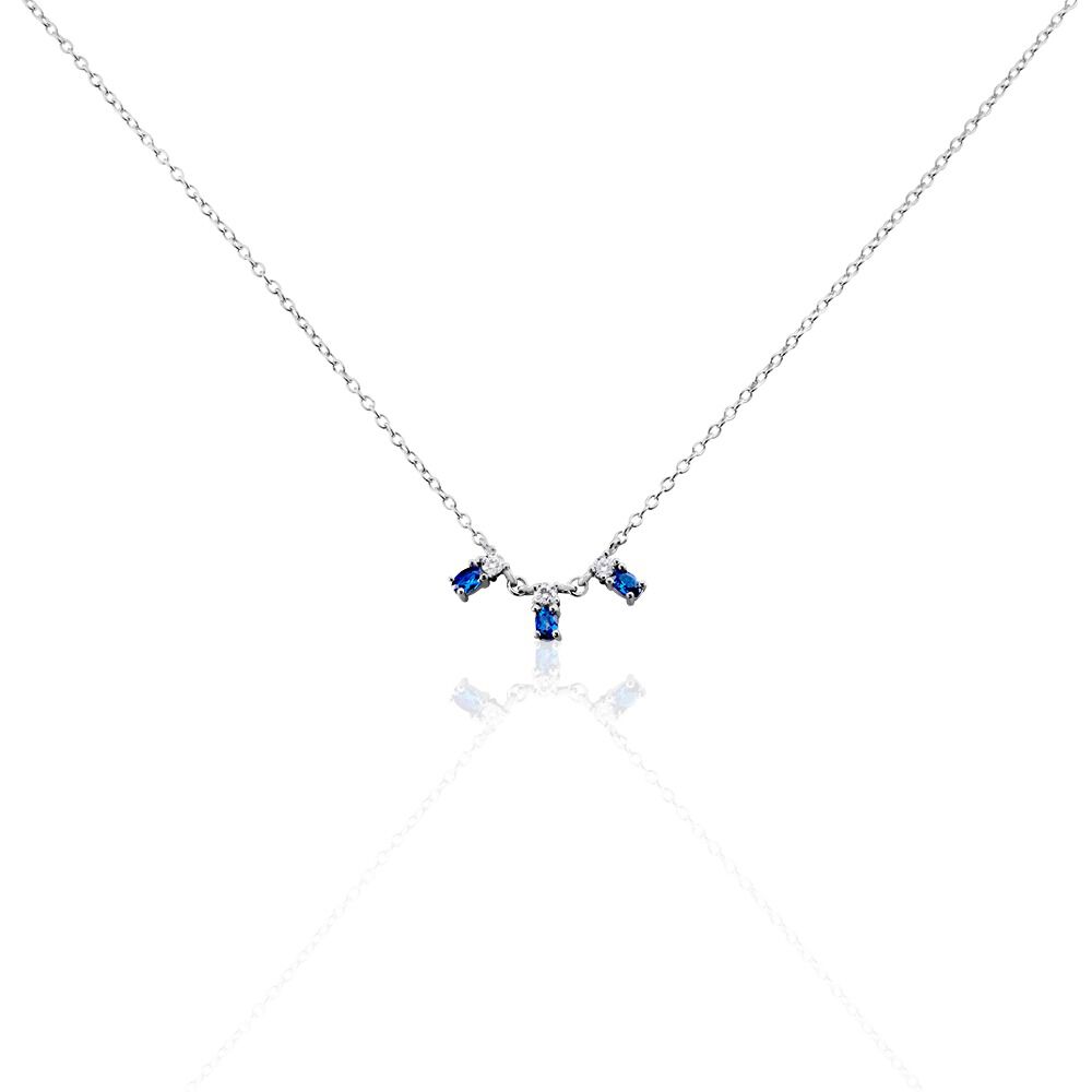 Collier Argent Blanc Augusts Oxydes De Zirconium - Colliers avec pierres Femme | Marc Orian