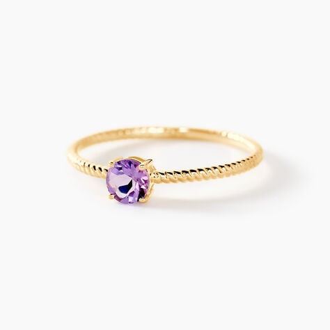 Bague Or Jaune Demi Amethyste - Bagues pierres fines Femme | Marc Orian