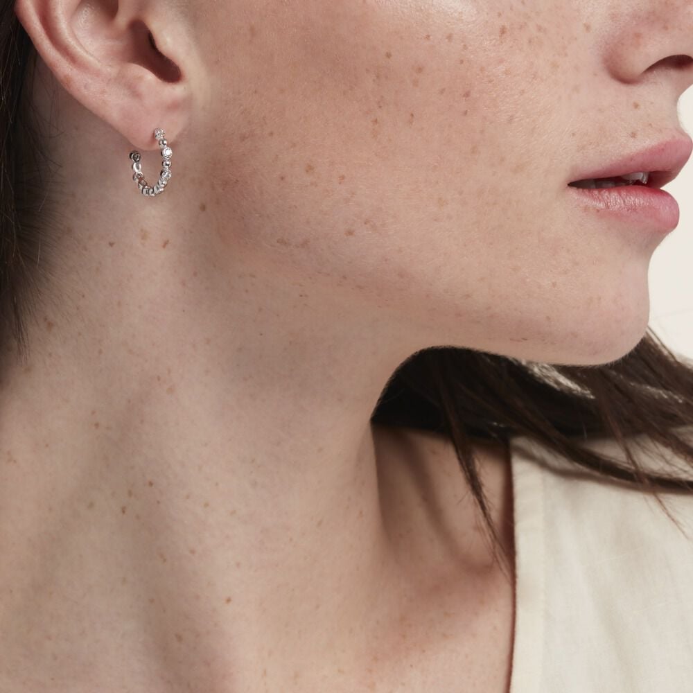 Créoles Argent Blanc Daren Oxydes De Zirconium - Créoles Femme | Marc Orian