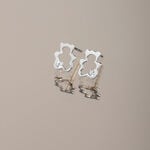 Boucles D'oreilles Puces Eusebia Ours Or Blanc Oxydes - Puces Enfant | Marc Orian
