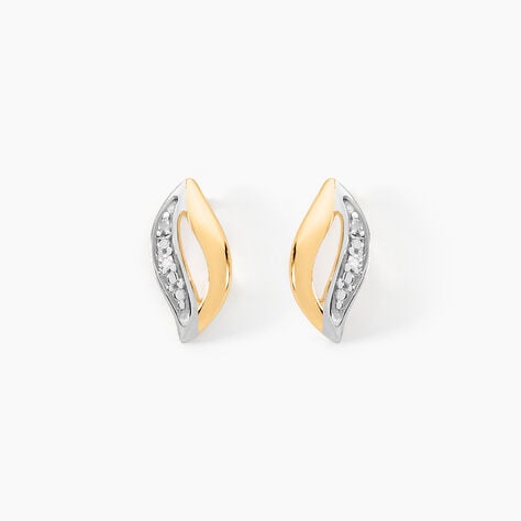 Boucles D'oreilles Puces Smeralda Or Jaune Diamant - Puces Femme | Marc Orian