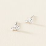 Boucles D'oreilles Puces Melyna Argent Blanc Oxyde De Zirconium - Puces Femme | Marc Orian