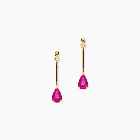 Boucles D'oreilles Pendantes Pluie D'Eclat Or Jaune Rubis - Boucles d'oreilles mariage Femme | Marc Orian