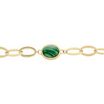 Bracelet Julyan Acier Dor&eacute; Malachite - Bracelets cha&icirc;nes Femme | Marc Orian
