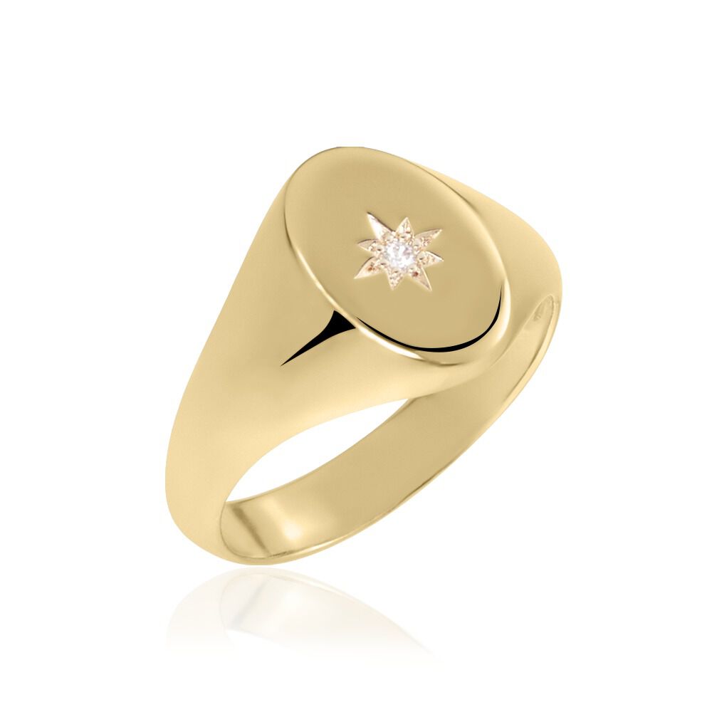Chevalière Gwennen Plaqué Or Oxyde De Zirconium - Chevalières Femme | Marc Orian