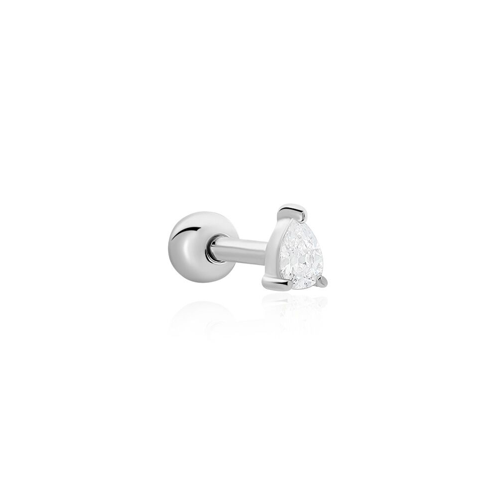 Piercing D'oreille Lourdes Argent Blanc Oxyde De Zirconium - Piercings d'oreilles Famille | Marc Orian