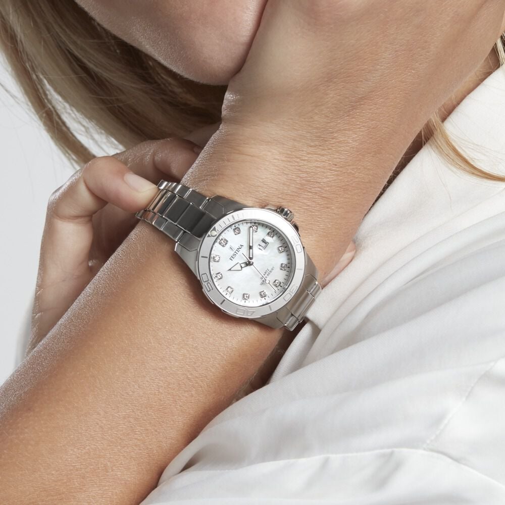 Montre Boyfriend Nacre Blanche - Montres étanches Femme | Marc Orian