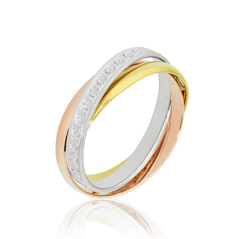 Alliance Entrelacee Diamantee Demi Jonc Classique Or Tricolore - Alliances duo Femme | Marc Orian