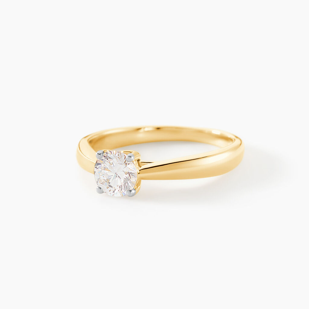 Bague Solitaire Vicoeuria Or Jaune Diamant Synth&eacute;tique - Parures de mariage Femme | Marc Orian
