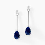 Boucles D'oreilles Pendantes Pluie D'Eclat Or Blanc Saphir - Boucles d'oreilles mariage Femme | Marc Orian