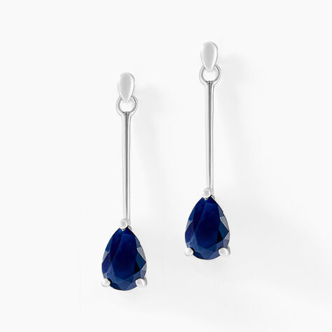 Boucles D'oreilles Pendantes Pluie D'Eclat Or Blanc Saphir - Boucles d'oreilles mariage Femme | Marc Orian