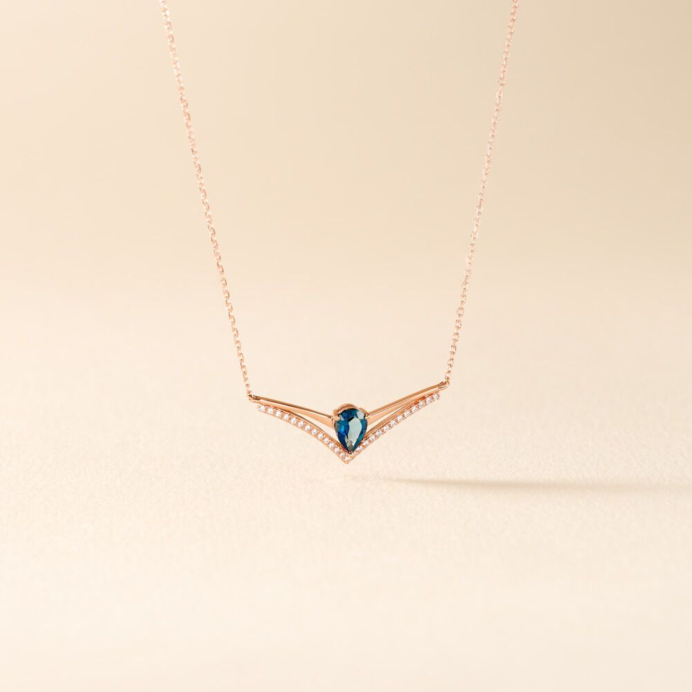 Collier Or Rose Gaelle Topaze Oxydes De Zirconium - Colliers avec pierres Femme | Marc Orian