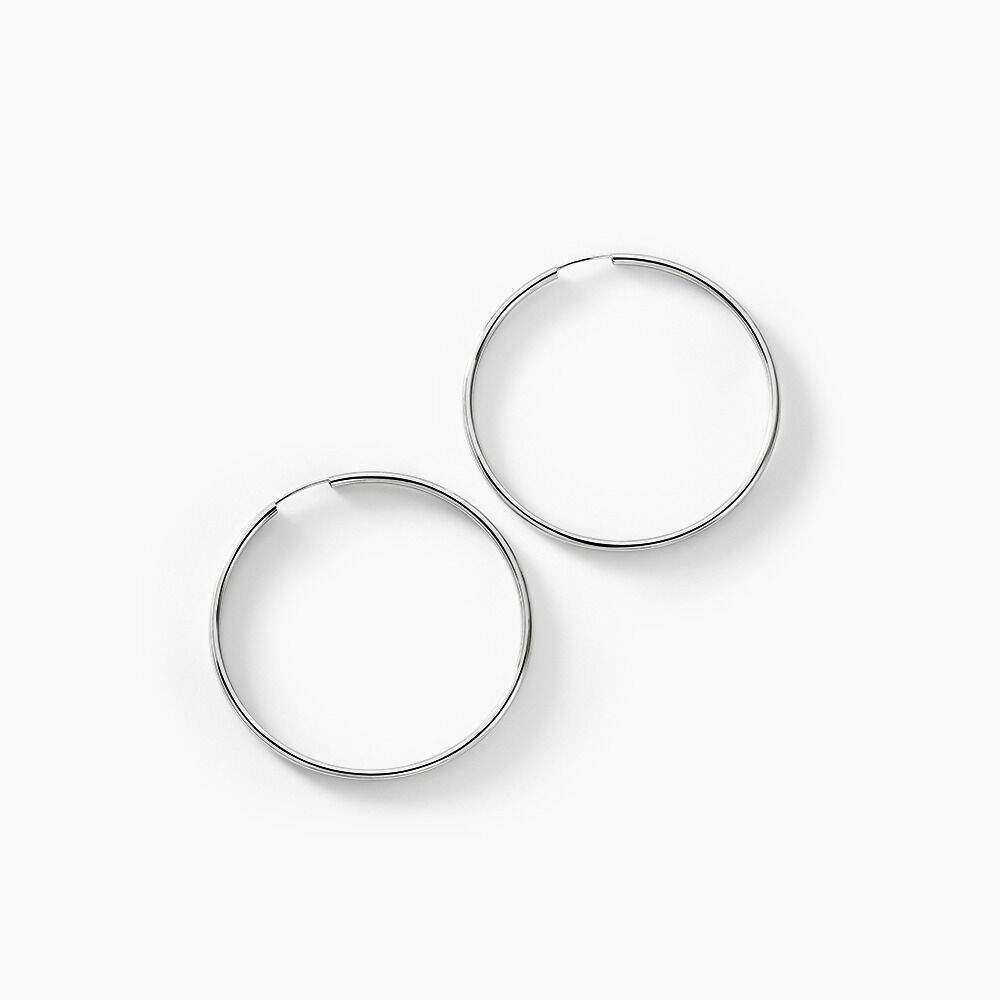 Damen Creolen Weißgold 375 (9 Karat) B 1,6 mm - Créoles Femme | Marc Orian