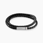 Bracelet Boss Ares Cuir De Veau Noir - Bracelets cuir Homme | Marc Orian