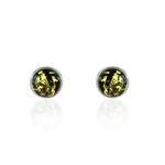 Boucles D'oreilles Puces Argent Blanc Acacia Ambre - Puces Femme | Marc Orian