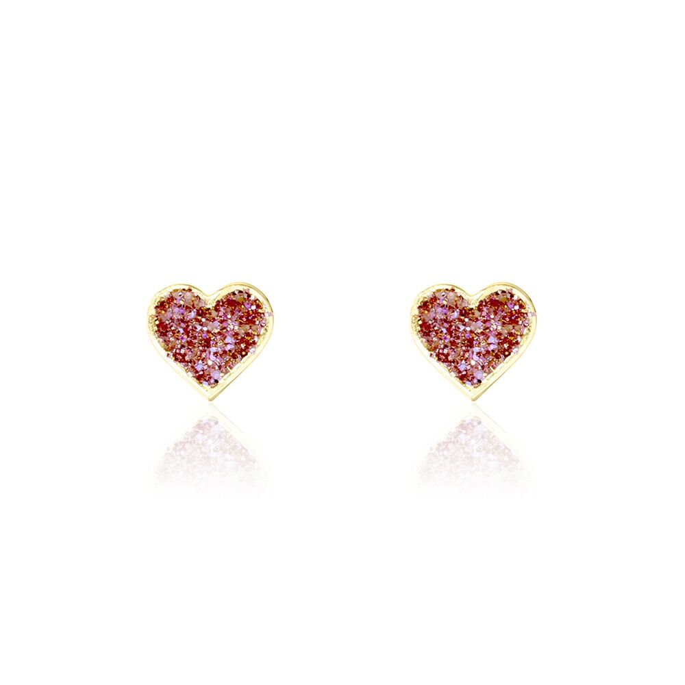 Boucles D'oreilles Puces Soraya Coeur Or Jaune - Puces Enfant | Marc Orian