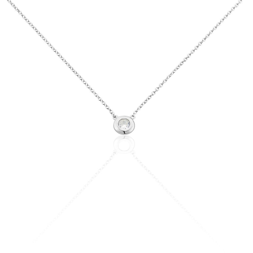 Collier Court Argent Blanc Laureano Oxyde De Zirconium - Colliers ras du cou Femme | Marc Orian