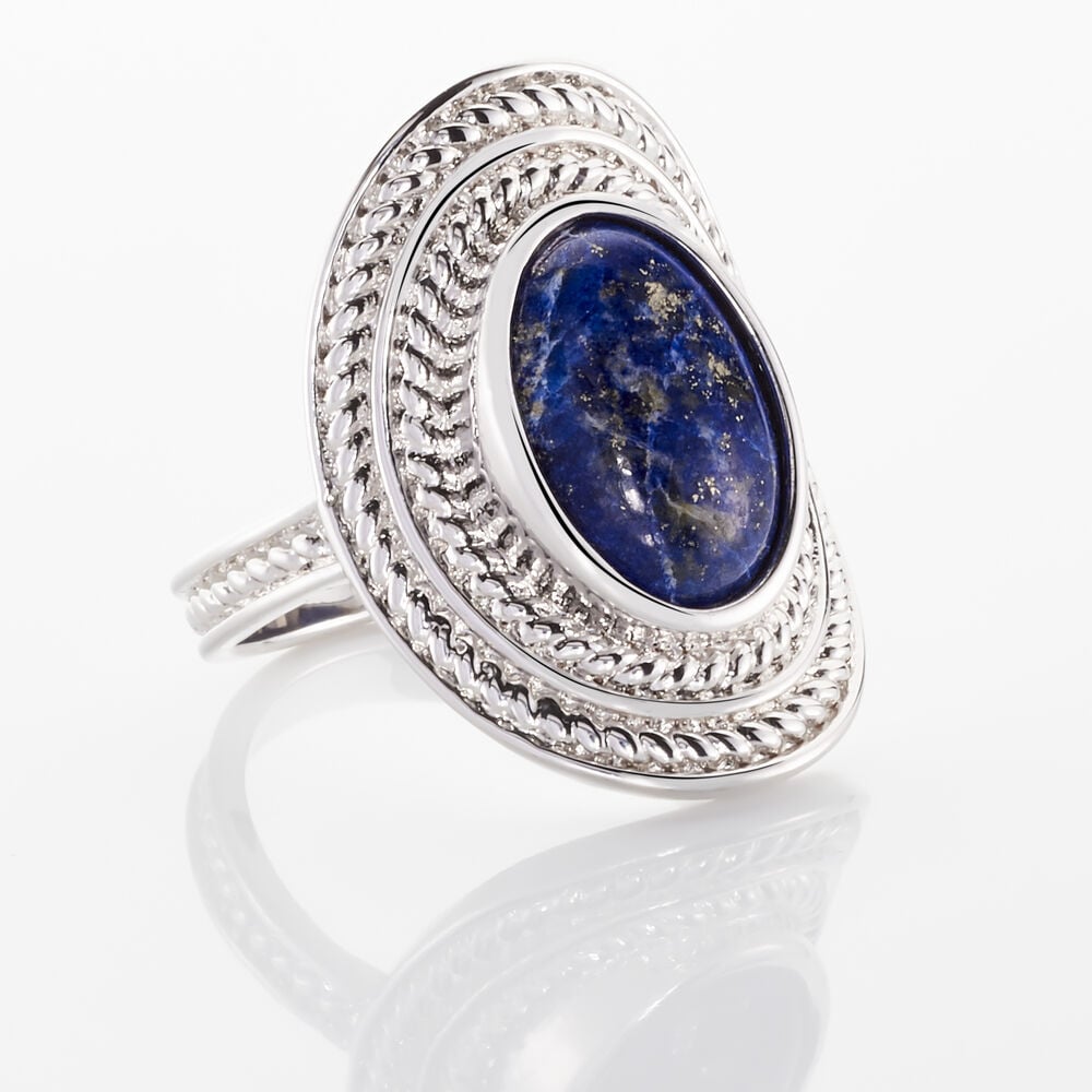 Bague Takara Argent Blanc Lapis Lazuli - Bagues de promesse Femme | Marc Orian