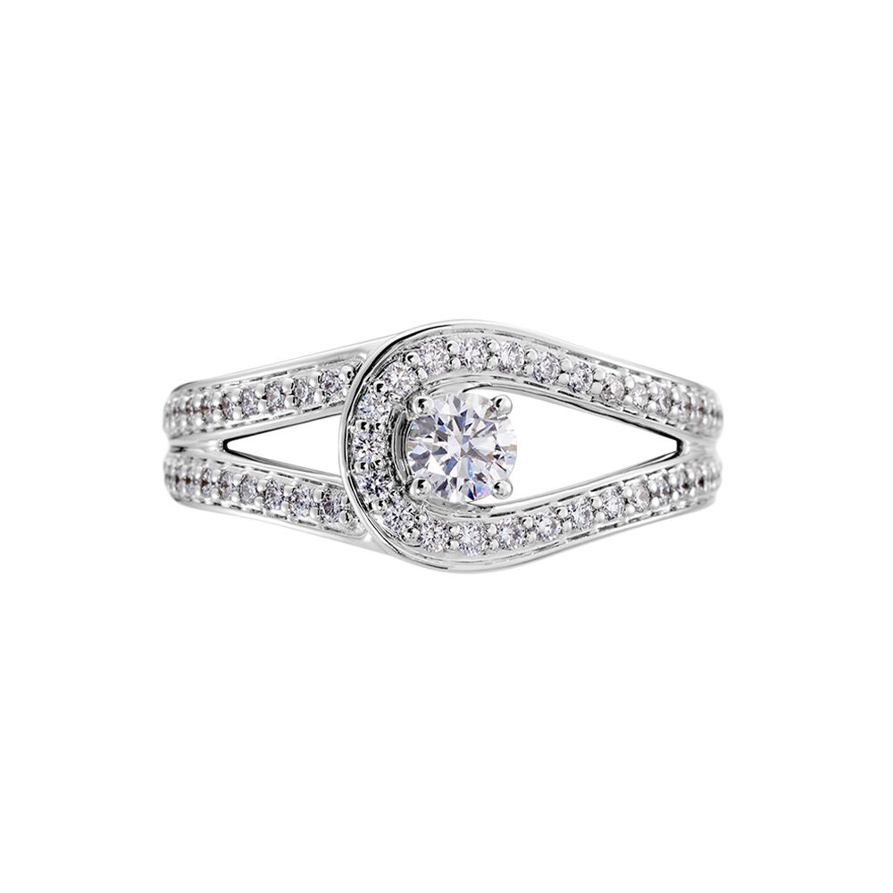 Bague Or Blanc Alease Diamants Synth&eacute;tiques - Solitaires Femme | Marc Orian