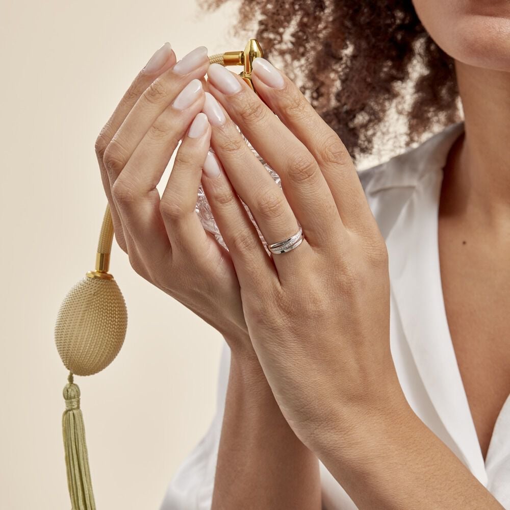 Bague Croisee Or Blanc Diamant - Bagues pierres précieuses Femme | Marc Orian