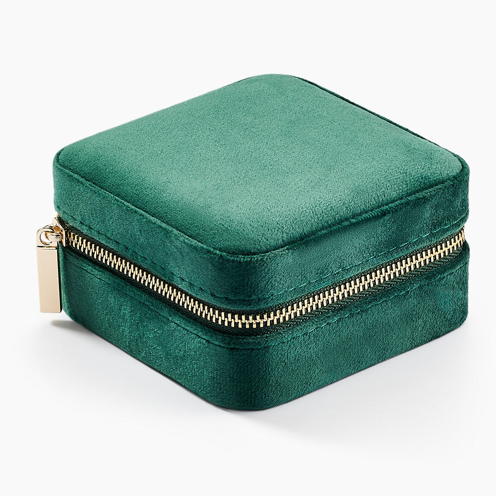 Boite &agrave; Bijou Tissu Vert - Soins et accessoires Famille | Marc Orian