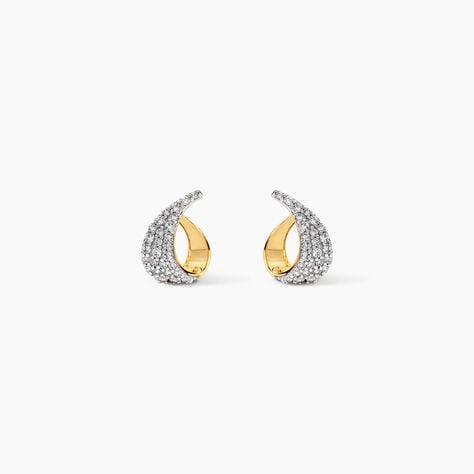 Boucles D'oreilles Puces Boucle D'or Or Jaune Oxyde De Zirconium - Puces Femme | Marc Orian