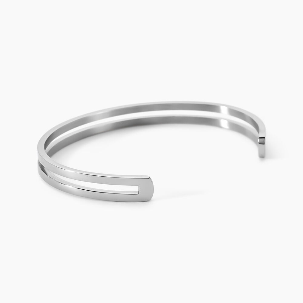 Bracelet Jonc Noam Acier Blanc Sans Pierre - Bracelets joncs Homme | Marc Orian
