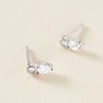 Boucles D'oreilles Puces Argent Blanc Delya Oxyde De Zirconium - Puces Femme | Marc Orian