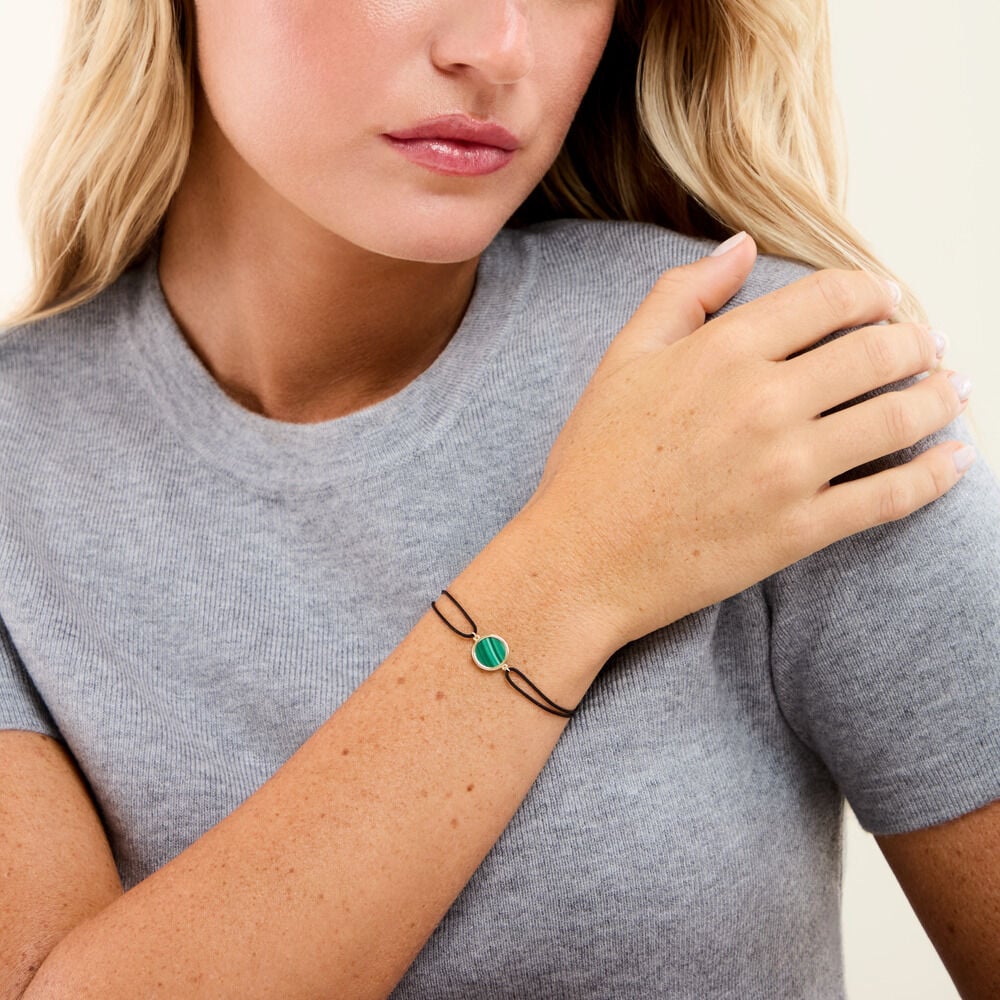 Bracelet Lucky Gems Or Jaune Malachite - Bracelets cordons Femme | Marc Orian