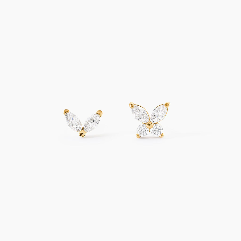 Boucles D'Oreillesucles D'Oreilles D&eacute;pareill&eacute;es Balazs Or Jaune Oxyde De Zirconium - Boucles d'oreilles ete Femme | Marc Orian