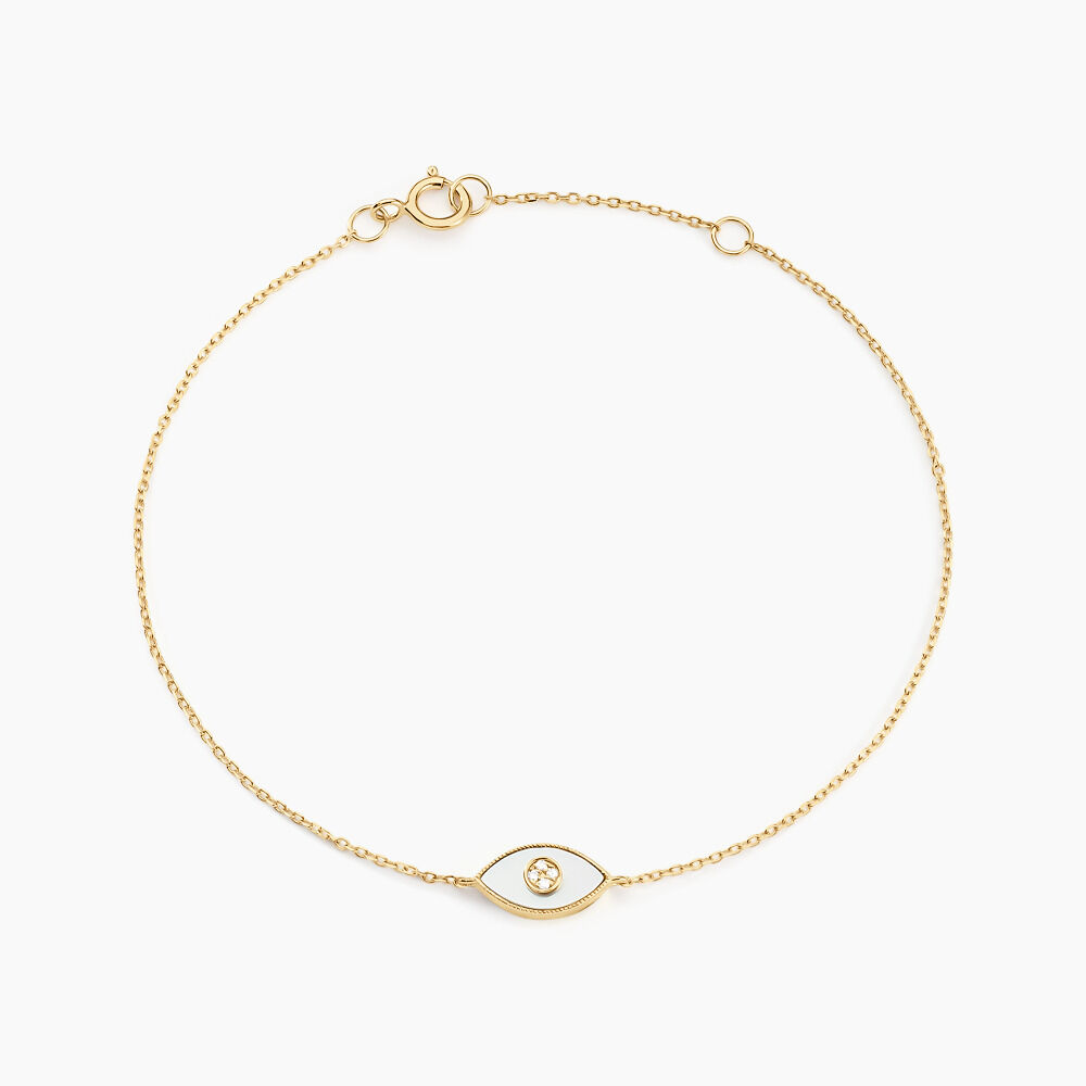 Bracelet Matiasma Or Jaune Nacre Diamant - Bracelets chaînes Femme | Marc Orian