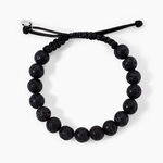 Bracelet Phebus Him Cordon Noir Pierre De Lave - Bracelets cordons Homme | Marc Orian