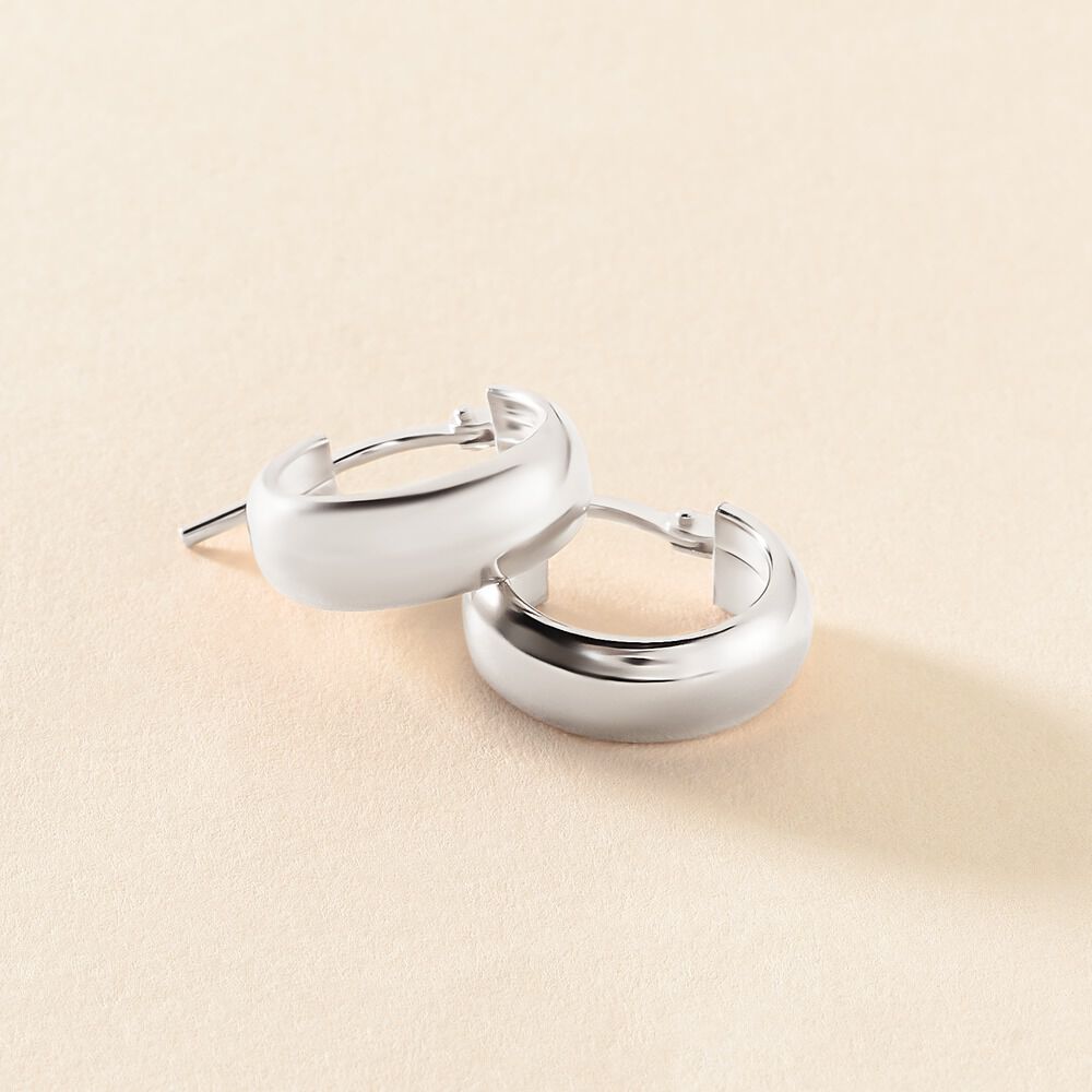 Créoles Lisa Argent Blanc - Créoles Femme | Marc Orian